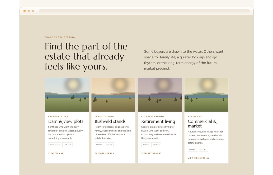 Buyer self-selection pages